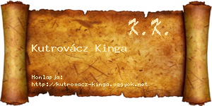 Kutrovácz Kinga névjegykártya